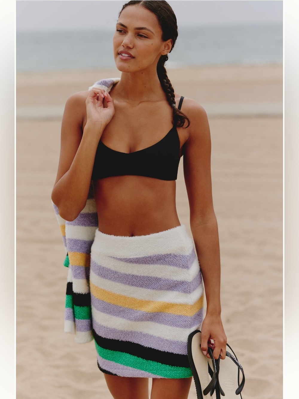 Anthropologie Pull-On Stripe Sweater Mini Skirt Women Size XS